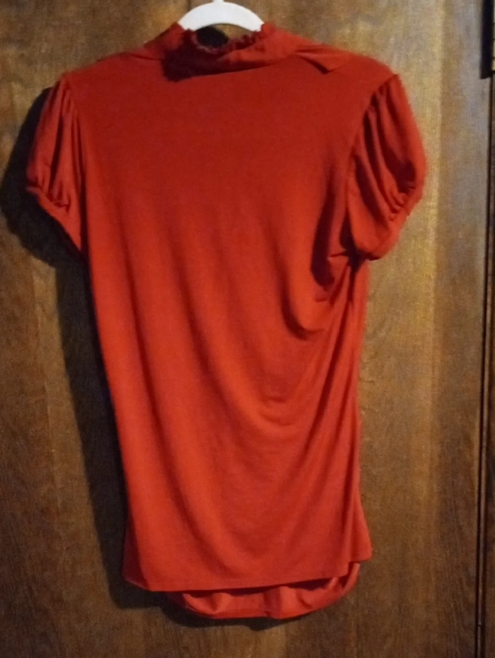 Source Unknown Red Ruffle V-Neck Blouse - Picture 2 of 2